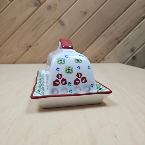 Signature Housewares Inc. Stoneware Butter Dish Colorful Gypsy Pattern Floral - Picture 2 of 7